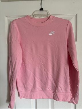 Nike Pink Pullover Sweatshirt with White Swoosh